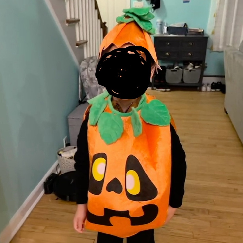 Wacky Pumpkin Kids Costume - Orange size Small